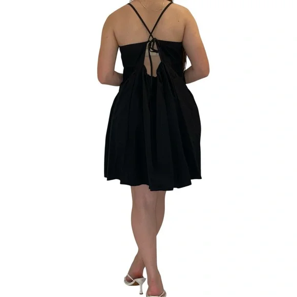Urban Outfitters black mini babydoll dress with pockets - Picture 7 of 7